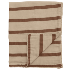 Double Cloth Baby Blanket, Blush & Terracotta Stripe